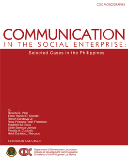 RISE the Case of Selected Social Enterprises in the Philippines 65 Content Reviewers Jeanette Angeline B