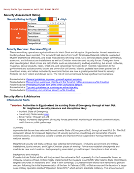 Security Brief for Egypt Prepared On: Jul 12, 2021 5:59:41 PM UTC