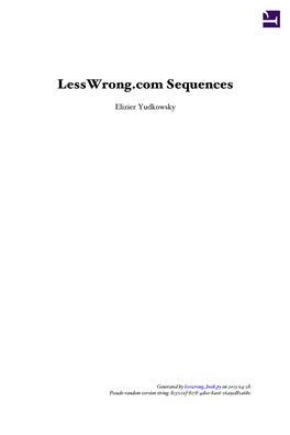 Lesswrong.Com Sequences