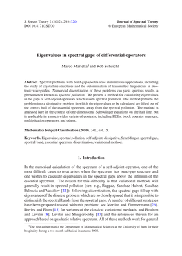 Eigenvalues in Spectral Gaps of Differential Operators