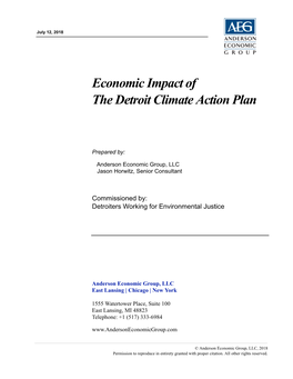 Economic Impact of the Detroit Climate Action Plan