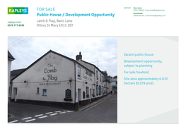 FOR SALE Public House / Development Opportunity