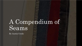 A Compendium of Seams by Austin Coody What Are Seams?