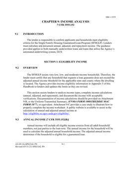 Chapter 9: Income Analysis 7 Cfr 3555.152