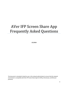 Aver IFP Screen Share App Frequently Asked Questions