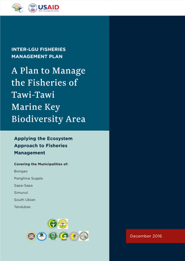 A Plan to Manage the Fisheries of Tawi- Tawi Marine Key Biodiversity