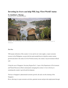 Investing in Rivers Can Help PHL Bag ‘First World’ Status by Jonathan L