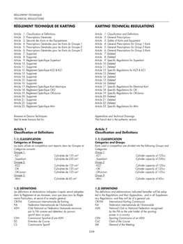 Karting Technical Regulations