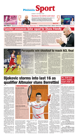 Djokovic Storms Into Last 16 As Qualifier Altmaier Stuns Berrettini