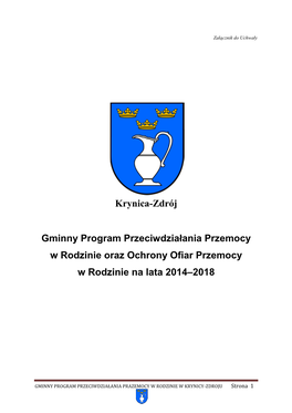 Krynica-Zdrój Gminny Program Przeciwdziałania Przemocy W