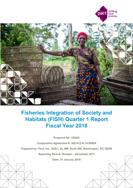 Fisheries Integration of Society and Habitats (FISH) Quarter 1 Report Fiscal Year 2018