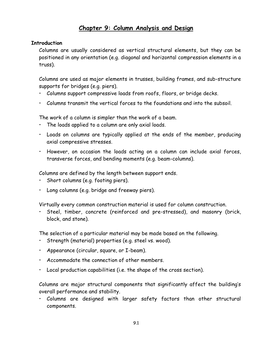 Column Analysis and Design