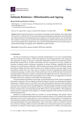 Intimate Relations—Mitochondria and Ageing