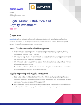 Digital Music Distribution and Royalty Investment