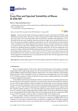 X-Ray Flux and Spectral Variability of Blazar H 2356-309