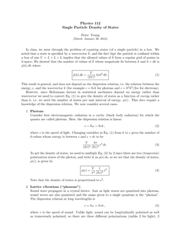 The Single Particle Density of States