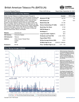 British American Tobacco Plc (BATS:LN)