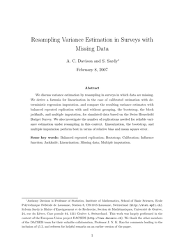 Resampling Variance Estimation in Surveys with Missing Data