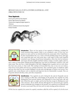 Biology, Legal Status, Control Materials, and Directions for Use