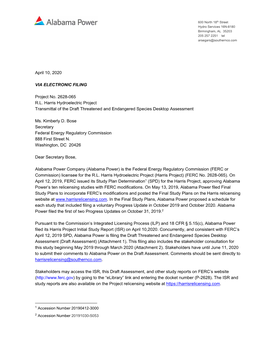 2020-04-10 Draft Tande Species Desktop Assessment Report