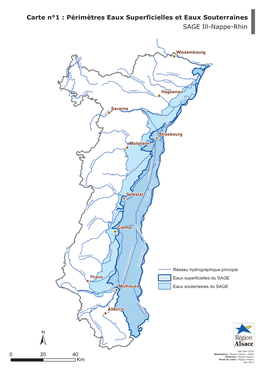 Périmètres Eaux Superficielles Et Eaux Souterraines SAGE Ill-Nappe-Rhin