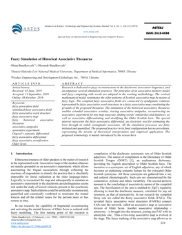 Fuzzy Simulation of Historical Associative Thesaurus