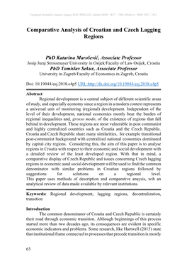 Comparative Analysis of Croatian and Czech Lagging Regions