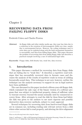 Recovering Data from Failing Floppy Disks