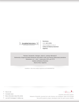 Redalyc.Biodiversity of Agaricomycetes Basidiomes