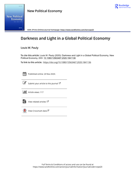 Darkness and Light in a Global Political Economy