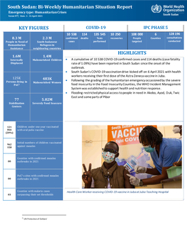 South Sudan: Bi-Weekly Humanitarian Situation Report Emergency Type: Humanitarian Crises Issue 07| Date: 1– 15 April 2021