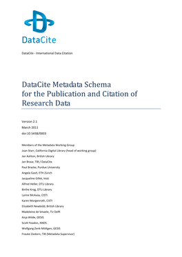 Datacite Metadata Kernel