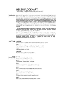 Helen Flockhart CV