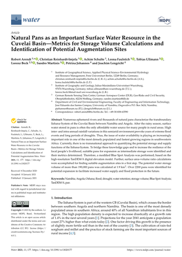 Natural Pans As an Important Surface Water Resource in the Cuvelai Basin—Metrics for Storage Volume Calculations and Identiﬁcation of Potential Augmentation Sites