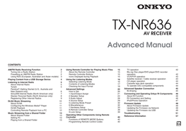 TX-NR636 AV RECEIVER Advanced Manual