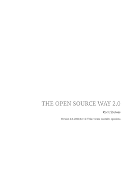 The Open Source Way 2.0