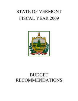 Executive Budget Recommendations