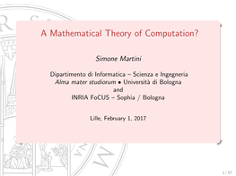 A Mathematical Theory of Computation?