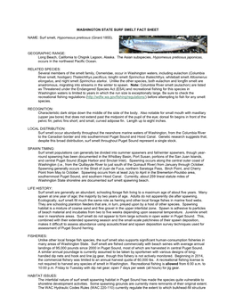 Surf Smelt Fact Sheet