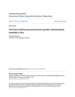 Institutionalized Inequality in Peru