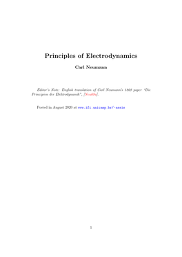 Principles of Electrodynamics