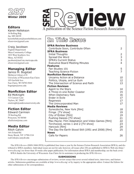 Winter 2009 SFRA Editors a Publication of the Science Fiction Research Association Karen Hellekson Review 16 Rolling Rdg