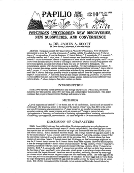 Biology and Systematics of Phyciodes (Phyciodes)