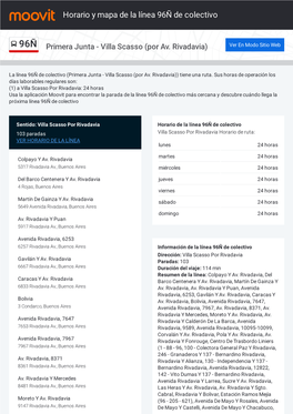 Horario Y Mapa De La Ruta 96Ñ De Colectivo