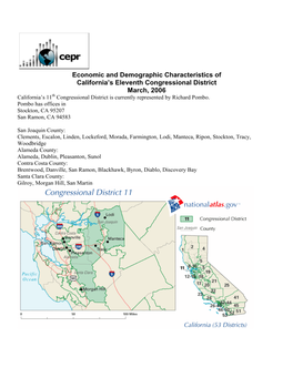 Economic and Demographic Characteristics of California's 11Th