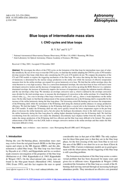 Blue Loops of Intermediate Mass Stars