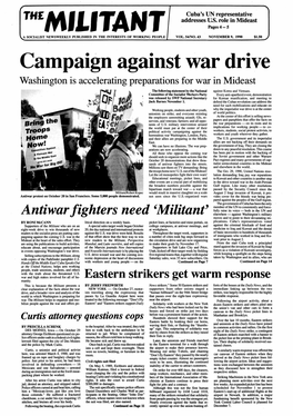 Campaign Against War Drive Washington Is Accelerating Preparations for War in Mideast