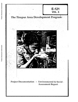 The,Tirupur Area Development Pxogram: Public Disclosure Authorized