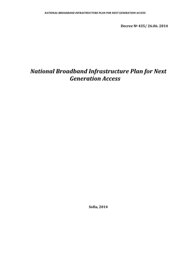 National Broadband Infrastructure Plan for Next Generation Access