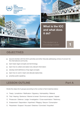 What Is the ICC and What Does It Do? OBJECTIVES LESSON OUTLINE